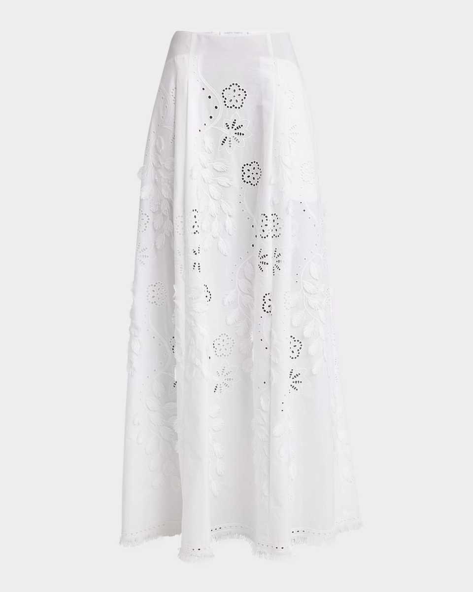 Eyelet Embroidered Maxi Skirt